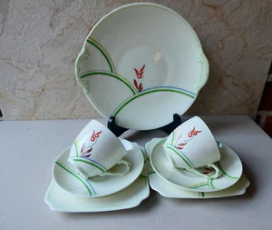 Vintage Royal Doulton Art Deco Dubarry V1116 Tea for Two Set 1932 High Tea - Picture 1 of 14