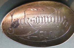 CUCCHIAIO SOUVENIR JACKSONVILLE FL INCISO A MANO ARGENTO STERLING ANTICO - Foto 1 di 4