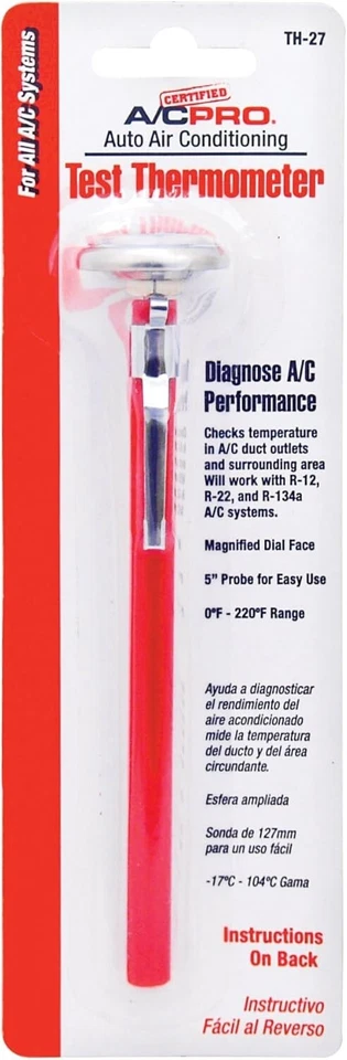 Interdynamics Certified A/c Pro Car Air Conditioner Test Thermometer,