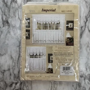 Todays Curtain Imperial Classic Drawn Cutwork Battenberg Valance Beige 14 inch - Picture 1 of 6