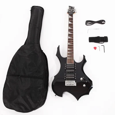 Black Flame Electric Guitar HSH Pickup W/ Strap Picks Shake Cable Wrench Tool - Image 1 of 4
