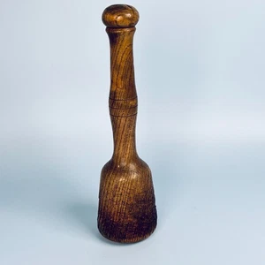 ANTIQUE WOODEN TREEN POTATO MASHER - Picture 1 of 13