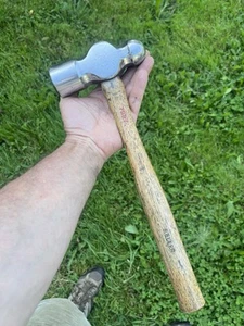 Vintage huge Heller 3 lbs. (48 oz. ) ball peen hammer W/ original handle. - Picture 1 of 17