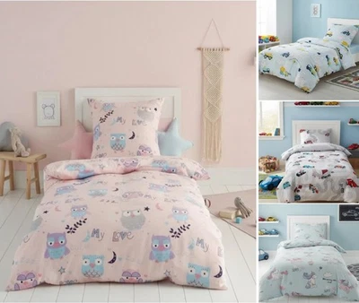 T-TZ 100% Brushed Cotton Kids Duvet Cover With Pillow Case Soft Children Bedding Set