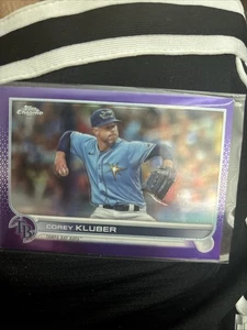 2022 Topps Chrome Update Corey Kluber #USC197 Purple Refractor Tampa Bay Rays - Picture 1 of 1