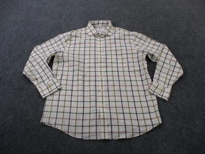 Brooks Brothers Shirt Men XL 16 34 Beige Plaid Italy Business Thomas Mason Golf - Image 1 of 4