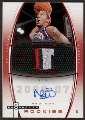 2006-07 Fleer Basketball Hot Prospects Marcus Williams Red Hot /50 #78 RC Auto - Image 1 of 2