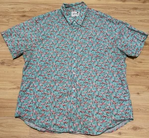 BONOBOS STANDARD FIT S/S GEKNÖPFTE VORDERSEITE FREIZEITHEMD Gr. 2XL FLAMINGOS EUC - Bild 1 von 6