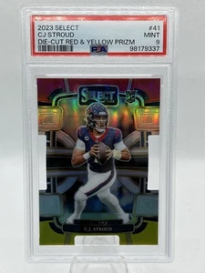 2023 Panini Select - Red & Yellow Prizm Die-Cut #41 - C.J. Stroud RC [PSA 9] - Bild 1 von 2