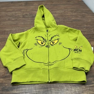 Sudadera con Capucha Dr. Seuss Chicos Grinch con Mangas Largas XS 4/5 Cremallera Completa Capucha Peluda Nueva con Etiquetas - Imagen 1 de 6