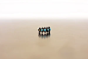 Turquoise Zuni Snake Eye Ring (SIZE 5) MISSING 1 STONE - Picture 1 of 5