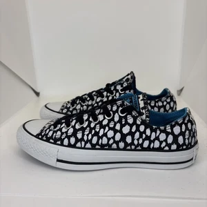 Converse Shoes Chuck Taylor Ox Spots Black/White Sneakers Womens 7.5 - Picture 1 of 11