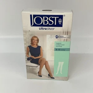 Jobst Large Thigh High Compression Stocking 8-15 mmHg Ultra Sheer Classic Black - Picture 1 of 3
