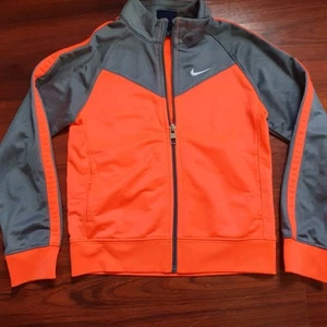 Nike Girls zip sweater Size 6 Gray and peach coral Full Zip - Picture 1 of 3