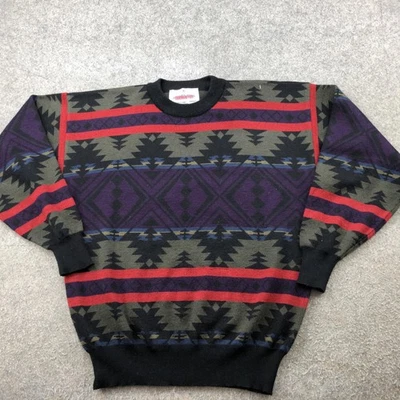 Suéter Obermeyer De Colección Para Hombres Grande Taos Azteca Patrón Suroeste Tejido Años 90 Foto 1 de 4