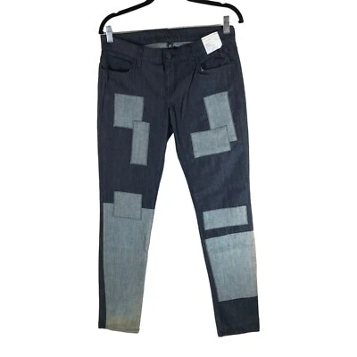 Pantalones de mezclilla ajustados Kill City para mujer con retazos lavado oscuro gótico punk rock talla 27 Foto 1 de 3