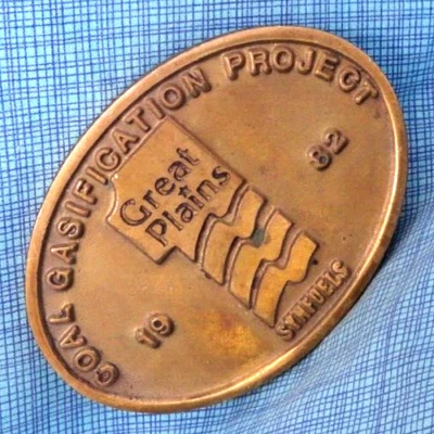 Fivela de cinto Great Plains 1 Synfuels gaseificação de carvão vintage 1982 GS Chicha .NOX779 - Imagem 1 de 4