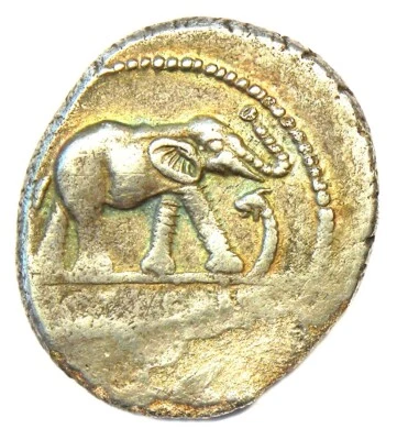 Julius Caesar AR Denarius Elephant Coin 49 BC. NGC Choice VF (Certificate) - Image 1 of 4