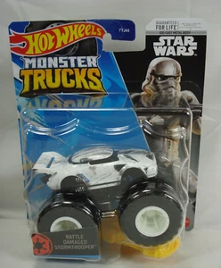 Hot Wheels Star Wars Battle Damage Stormtrooper Monster Truck with Connect Car - Picture 1 of 8