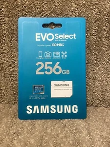 SAMSUNG EVO Select Memory Card + Adapter 256GB microSDXC UHS-1 130MB/s - Photo 1 sur 2