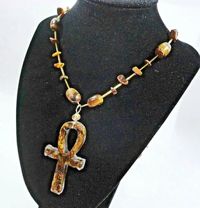 TIGERS EYE ANKH PENDANT & NECKLACE POSITIVE ORGONE ENERGY AUSTRALIAN MADE - Bild 1 von 9
