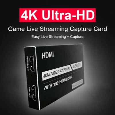 USB3.0 Video Capture Card 4K Loop Out HDMI With Audio Microphone HD Game Live - Image 1 of 4