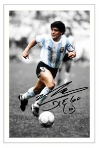 DIEGO MARADONA Signed Autograph PHOTO Gift Signature Print ARGENTINA Soccer