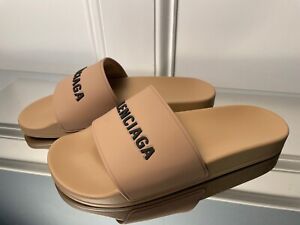 Balenciaga 565826 Men's Brown Rubber Sandals shoes size 42