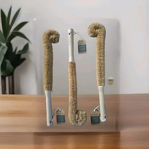 3 NEW Bamboo Water Bottle / Jar Scrubbing Brushes Eco Friendly - Picture 1 of 10