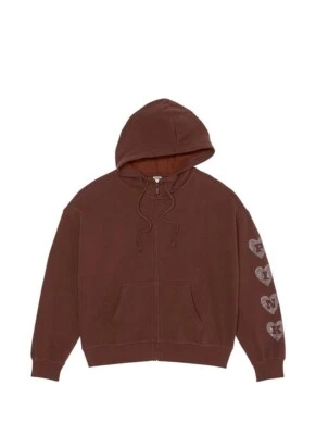 NUEVO VICTORIAS SECRET ROSA BLING CREMALLERA SUDADERA CON CAPUCHA SUÉTER M💗💗💗 Foto 1 de 4