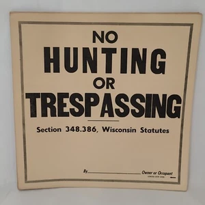 Lotto di 10 insegne no caccia o trasgressione - Vintage Wisconsin - 12x12 pollici - Foto 1 di 4