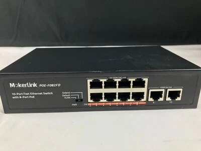 MokerLink 10 Port Gigabit PoE Switch, 8 GE PoE+ Model: POEF082FD 10/100Mbps - Image 1 of 4