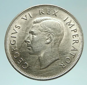 1937 SOUTH AFRICA Large GEORGE VI Shields Silver 2.5 Shillings Coin i76021 - Picture 1 of 3