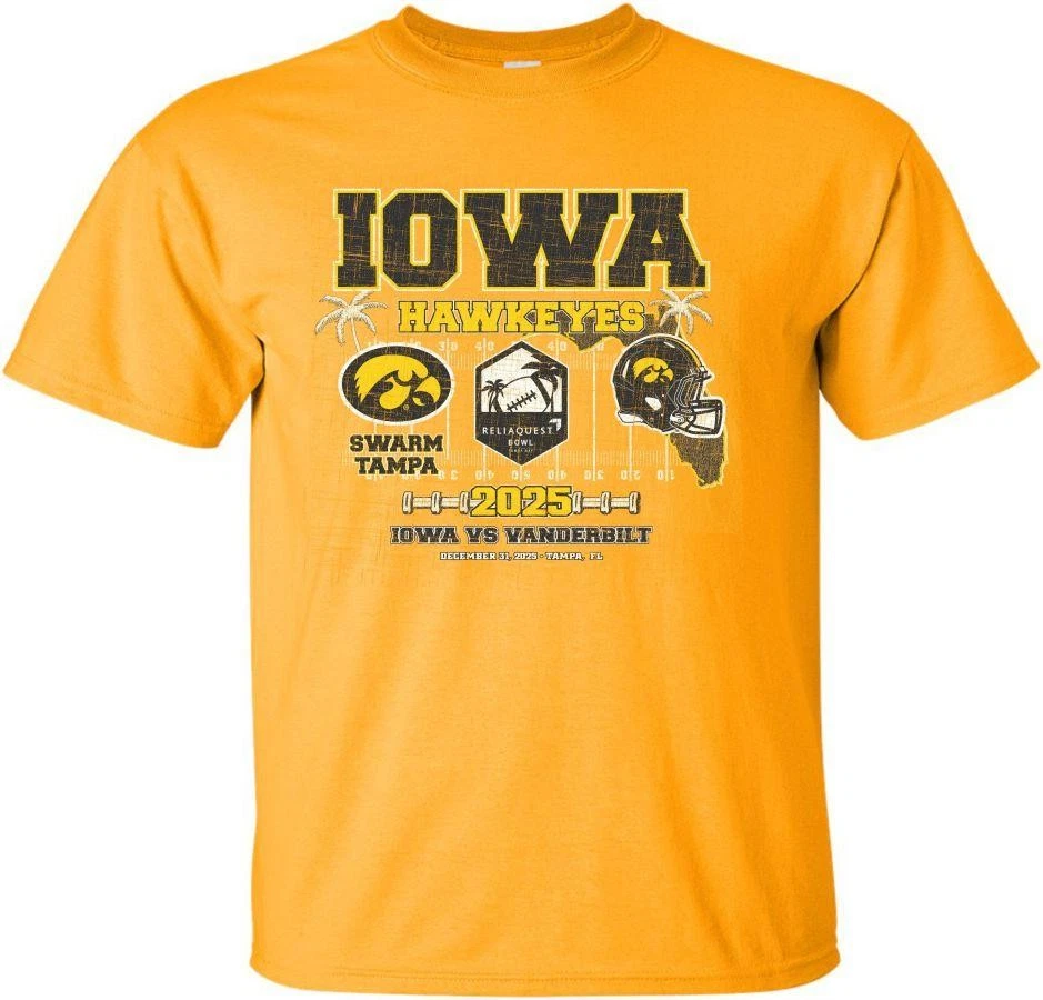 Reliaquest Bowl 2025 Iowa Hawkeyes - Camiseta dorada juvenil Foto 1 de 1