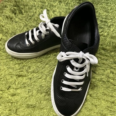 Jimmy Choo Zapatillas Zapatos Cuero Negro Talla 43 EE. UU. About10 Para Hombres - Imagen 1 de 4