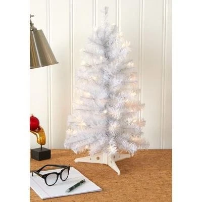 Nearly Natural 2ft. White Artificial Christmas Tree with 35 LED Lights - Image 1 of 1