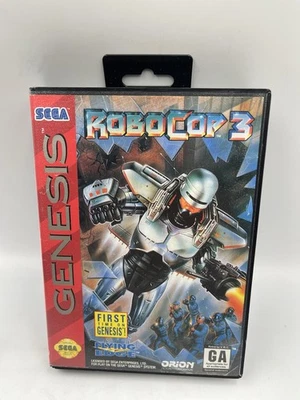 Sega Genesis RoboCop 3 (Sega Genesis, 1993) With Original Box Hang Tag - Image 1 of 4
