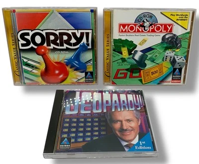 PC Video Game Lot of 3 CD ROM Hasbro Interactive Board Game & Trivia Tested CIB - Image 1 of 4