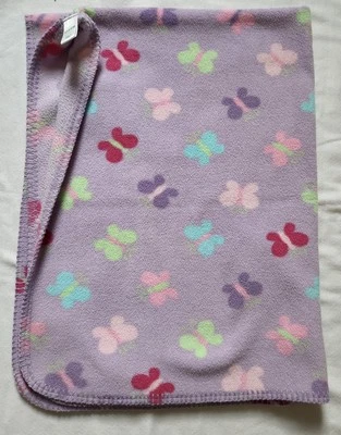 Circo Target Purple Butterfly Baby Blanket Micro Fleece Stitched Edge - Image 1 of 2