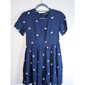 Lazy Oaf Embroidered Bear Tea Dress | Small - Picture 1 of 3