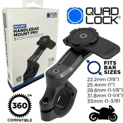 QUAD LOCK Motorrad Lenkerhalterung PRO Alu Handy Halter Smartphone schwarz - Bild 1 von 4