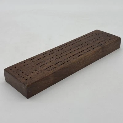 Vintage Wooden Cribbage Board Mid-Century Modern Walnut Circa 1952 Missing Pegs - Image 1 of 4