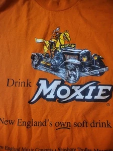 Vintage Single Stitch MOXIE T Shirt Orange New England Moxie Congress L USA - Picture 1 of 5