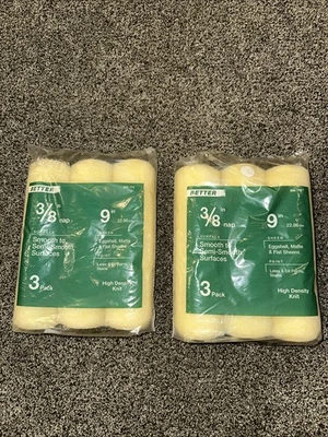 9 in. x 3/8 pulgadas. Cubierta de rodillo de pintura tejida de poliéster de alta densidad (paquete de 3) -6 en total Foto 1 de 4