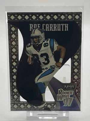 1997 Playoff Rookie Wave Card #5 Rae Carruth  Carolina Panthers WR Black Felt - Image 1 of 2