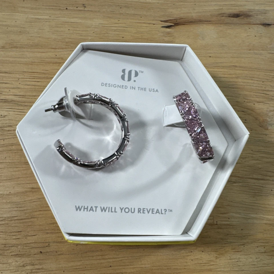 Pendientes Bomb Party "Looking For Love" Cuarzo Rosa Chapado en Rodio RBP8939 Foto 1 de 1