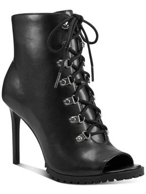 Botines de aguja INC para mujer negros con soporte para arco delantero Florita punta abierta 10 M Foto 1 de 4