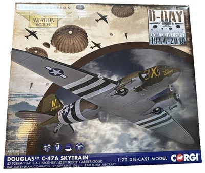 Corgi Douglas C-47A Skytrain 42-92847 That’s All Brother June 1944 AA38210 1:72 - Image 1 of 4