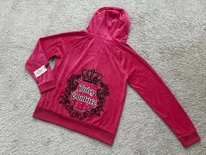 Chaqueta deportiva de terciopelo Juicy Couture para mujer talla XL con capucha Crowncrest nueva con etiquetas - Imagen 1 de 9