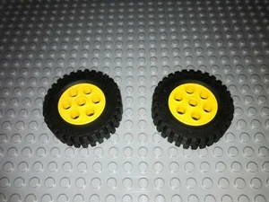 LEGO Reifen Räder 2695 Felgen 2 Stück gelb Zubehör System Stadt Techinc 24x14 - Bild 1 von 1